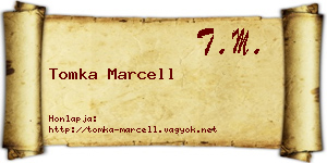 Tomka Marcell névjegykártya